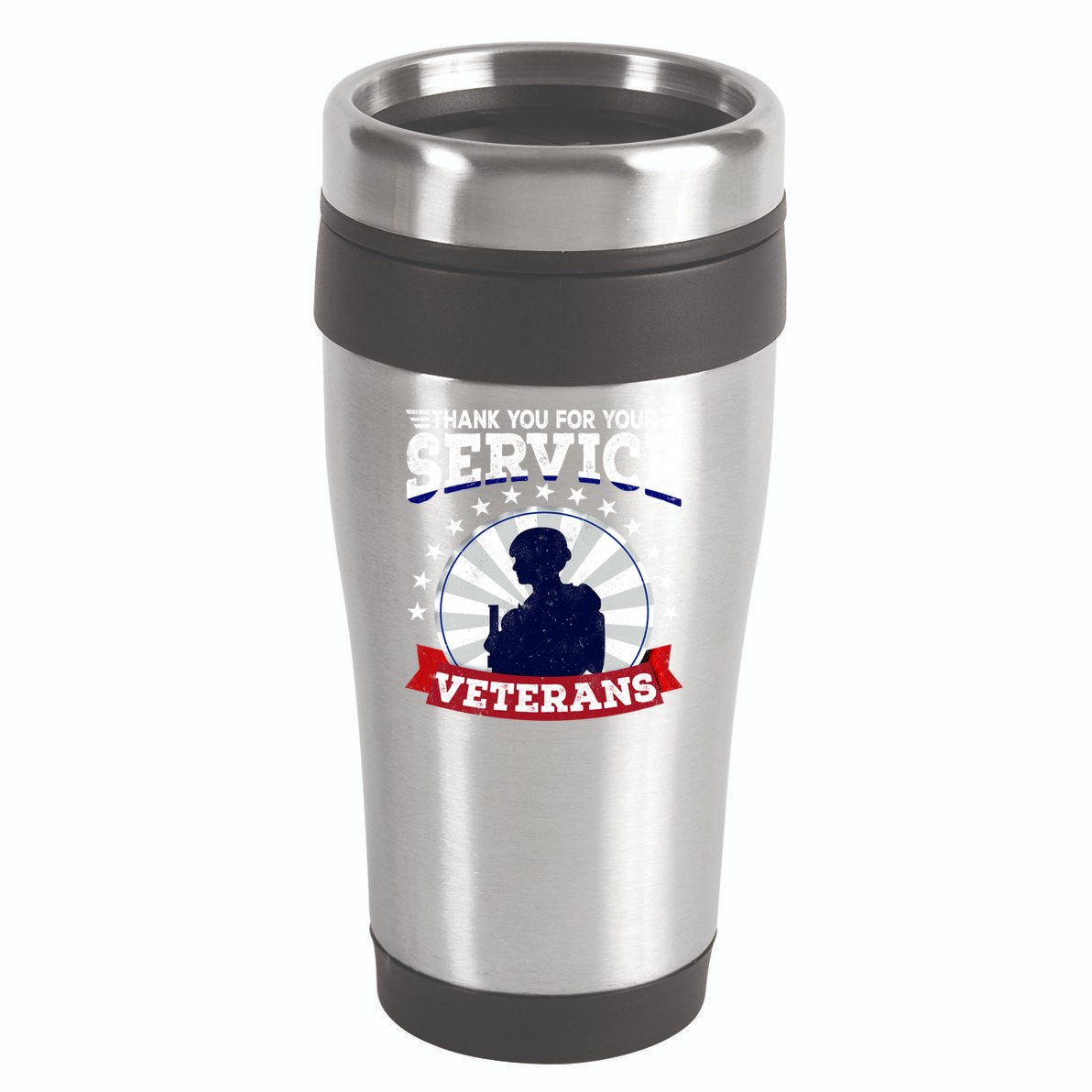 Vintage Thank You For Your Service Veterans Gift 16oz Travel Tumbler