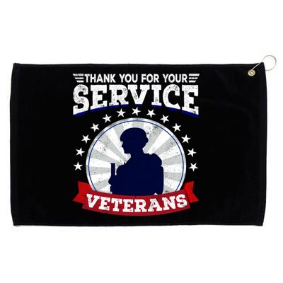 Vintage Thank You For Your Service Veterans Gift Grommeted Golf Towel