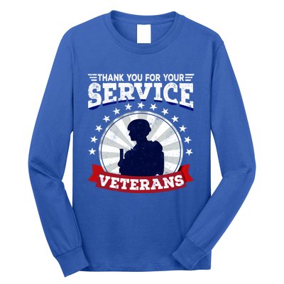 Vintage Thank You For Your Service Veterans Gift Long Sleeve Shirt