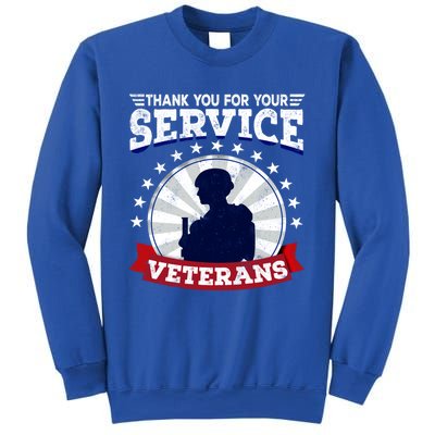 Vintage Thank You For Your Service Veterans Gift Sweatshirt