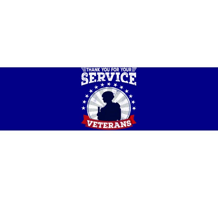 Vintage Thank You For Your Service Veterans Gift Bumper Sticker