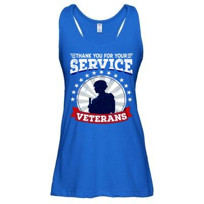 Vintage Thank You For Your Service Veterans Gift Ladies Essential Flowy Tank