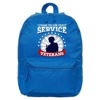 Vintage Thank You For Your Service Veterans Gift 16 in Basic Backpack