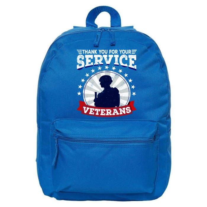 Vintage Thank You For Your Service Veterans Gift 16 in Basic Backpack