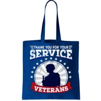 Vintage Thank You For Your Service Veterans Gift Tote Bag