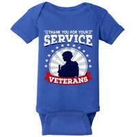 Vintage Thank You For Your Service Veterans Gift Baby Bodysuit