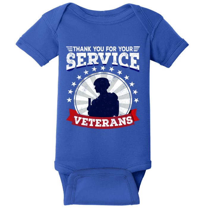 Vintage Thank You For Your Service Veterans Gift Baby Bodysuit