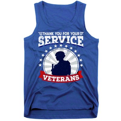 Vintage Thank You For Your Service Veterans Gift Tank Top