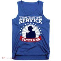 Vintage Thank You For Your Service Veterans Gift Tank Top