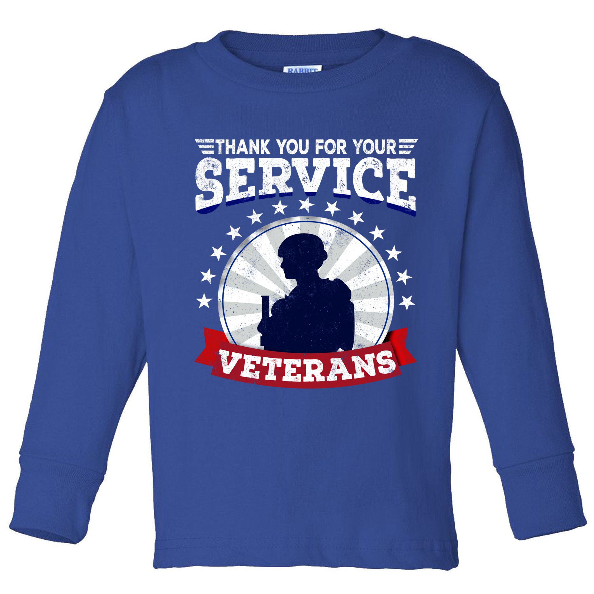 Vintage Thank You For Your Service Veterans Gift Toddler Long Sleeve Shirt