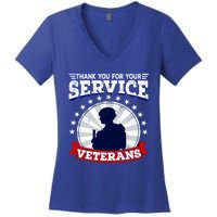 Vintage Thank You For Your Service Veterans Gift Women's V-Neck T-Shirt