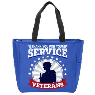 Vintage Thank You For Your Service Veterans Gift Zip Tote Bag