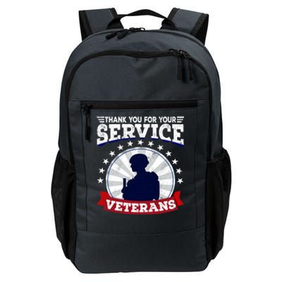 Vintage Thank You For Your Service Veterans Gift Daily Commute Backpack