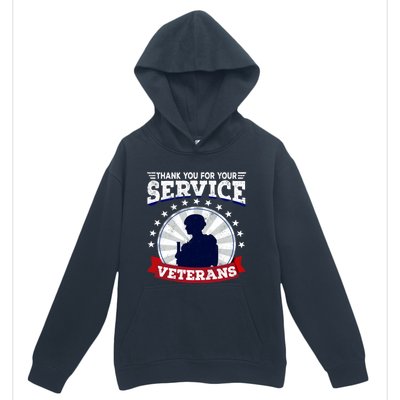 Vintage Thank You For Your Service Veterans Gift Urban Pullover Hoodie