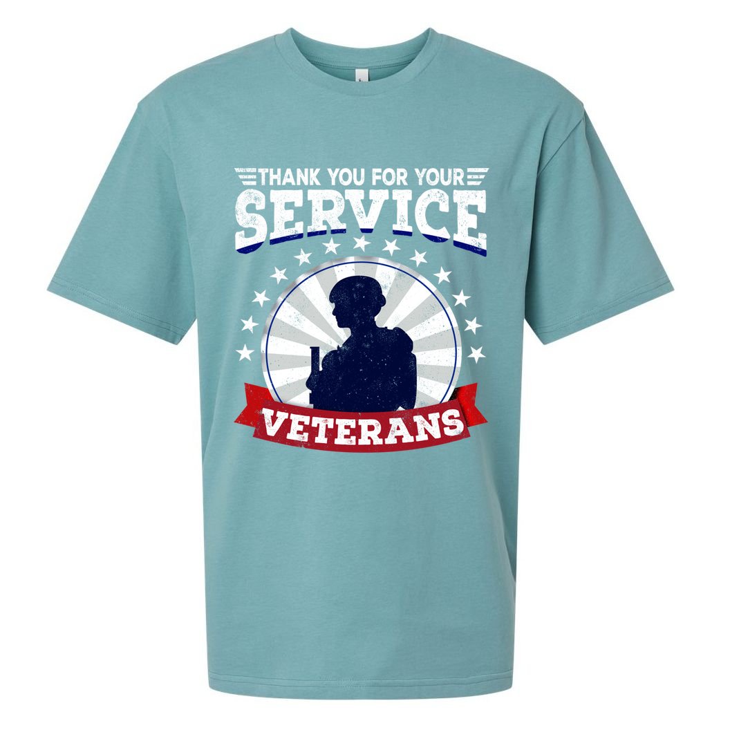 Vintage Thank You For Your Service Veterans Gift Sueded Cloud Jersey T-Shirt