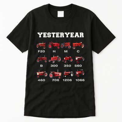 Vintage Tractor Yesteryear Farmer Gift Tall T-Shirt
