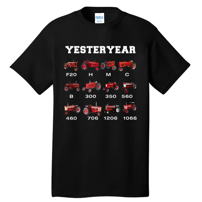 Vintage Tractor Yesteryear Farmer Gift Tall T-Shirt