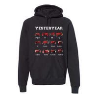 Vintage Tractor Yesteryear Farmer Gift Premium Hoodie