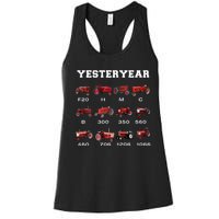 Vintage Tractor Yesteryear Farmer Gift Women's Racerback Tank