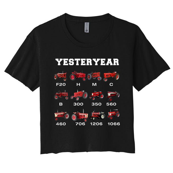 Vintage Tractor Yesteryear Farmer Gift Women's Crop Top Tee