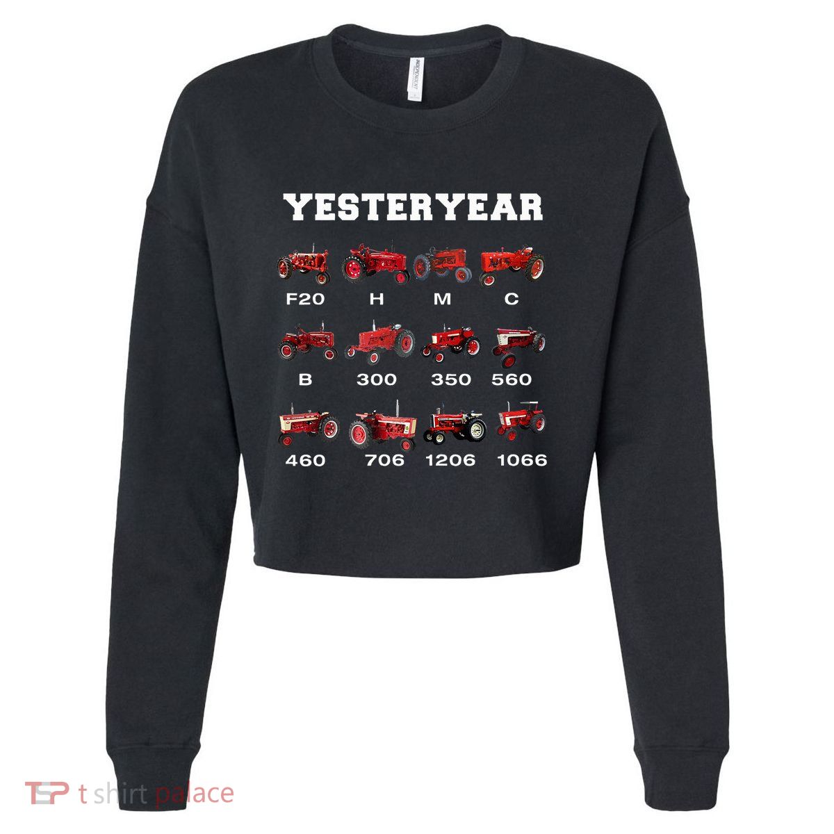 Vintage Tractor Yesteryear Farmer Gift Cropped Pullover Crew