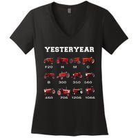 Vintage Tractor Yesteryear Farmer Gift Women's V-Neck T-Shirt