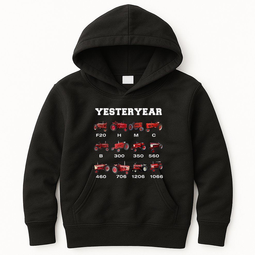 Vintage Tractor Yesteryear Farmer Gift Kids Hoodie