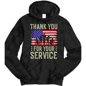 Veteran Thank You For Your Service US Flag Veterans Day Gift Tie Dye Hoodie