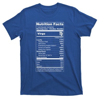 Virgo Tee Zodiac Sign Nutrition Facts Gift T-Shirt