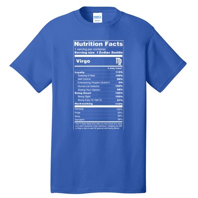 Virgo Tee Zodiac Sign Nutrition Facts Gift Tall T-Shirt