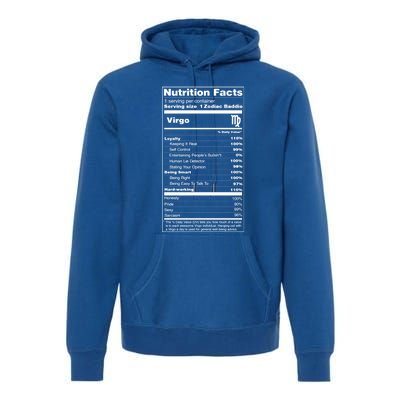 Virgo Tee Zodiac Sign Nutrition Facts Gift Premium Hoodie