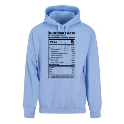 Virgo Tee Zodiac Sign Nutrition Facts Gift Unisex Surf Hoodie