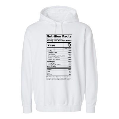 Virgo Tee Zodiac Sign Nutrition Facts Gift Garment-Dyed Fleece Hoodie