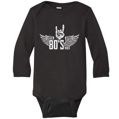 Vintage USA 80 s Style Rock Concert Poster 80s Rock Band Baby Long Sleeve Bodysuit