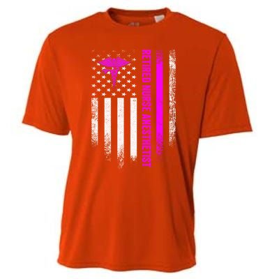 Vintage Usa American Flag Proud Retired Na Nurse Anesthetist Cute Gift Cooling Performance Crew T-Shirt