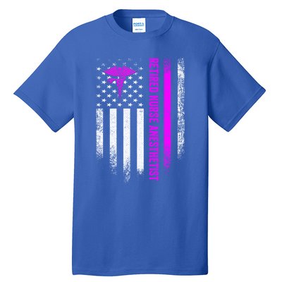 Vintage Usa American Flag Proud Retired Na Nurse Anesthetist Cute Gift Tall T-Shirt