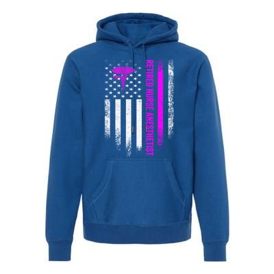 Vintage Usa American Flag Proud Retired Na Nurse Anesthetist Cute Gift Premium Hoodie