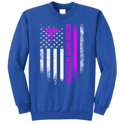 Vintage Usa American Flag Proud Retired Na Nurse Anesthetist Cute Gift Tall Sweatshirt