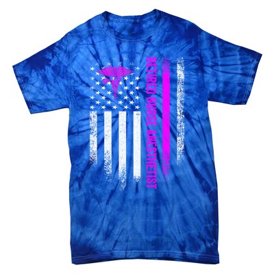 Vintage Usa American Flag Proud Retired Na Nurse Anesthetist Cute Gift Tie-Dye T-Shirt