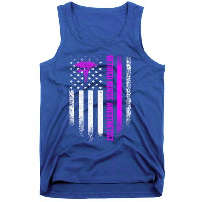 Vintage Usa American Flag Proud Retired Na Nurse Anesthetist Cute Gift Tank Top