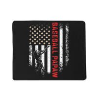 Vintage USA American Flag Proud Baseball Papaw Silhouette Mousepad