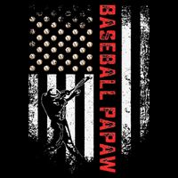 Vintage USA American Flag Proud Baseball Papaw Silhouette Womens Tank Top