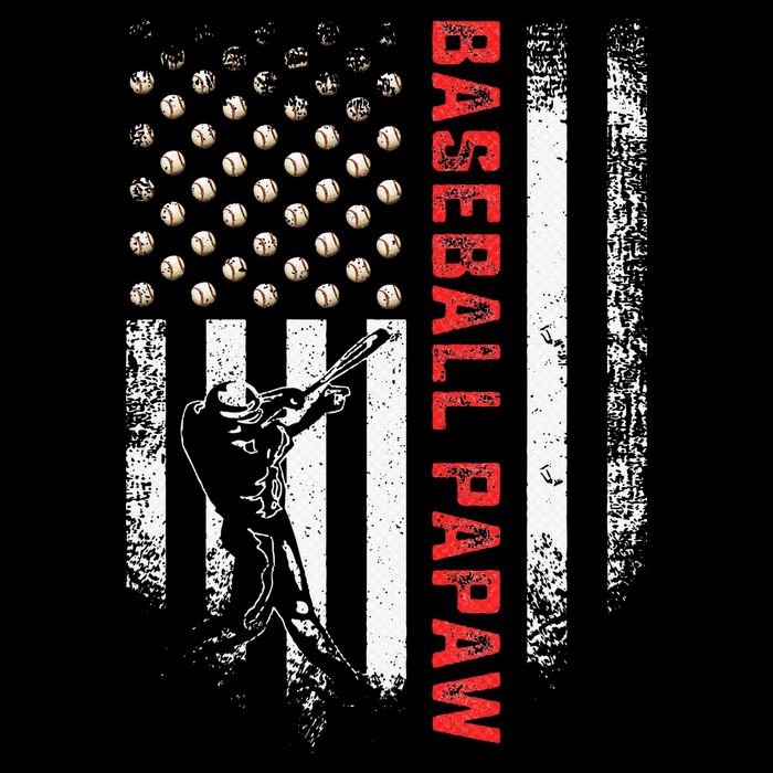 Vintage USA American Flag Proud Baseball Papaw Silhouette Womens Tank Top