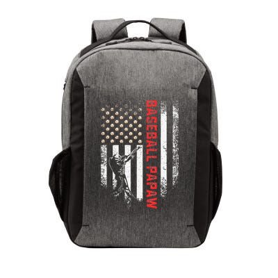 Vintage USA American Flag Proud Baseball Papaw Silhouette Vector Backpack