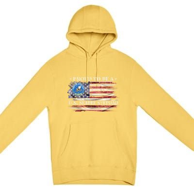 Vintage Usa American Flag Proud To Be A Us Seabee Stepdad Meaningful Gift Premium Pullover Hoodie