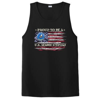 Vintage Usa American Flag Proud To Be A Us Seabee Stepdad Meaningful Gift PosiCharge Competitor Tank