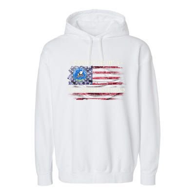 Vintage Usa American Flag Proud To Be A Us Seabee Stepdad Meaningful Gift Garment-Dyed Fleece Hoodie