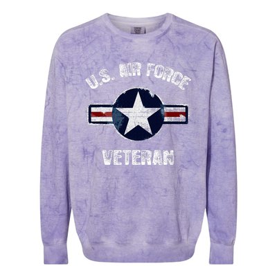 Vintage US Air Force Veteran Vintage USAF Veteran  Colorblast Crewneck Sweatshirt