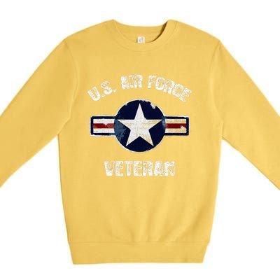 Vintage US Air Force Veteran Vintage USAF Veteran  Premium Crewneck Sweatshirt