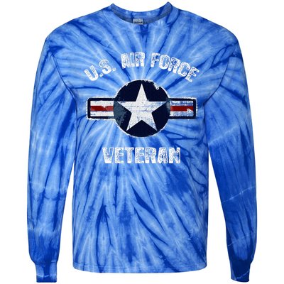 Vintage US Air Force Veteran Vintage USAF Veteran  Tie-Dye Long Sleeve Shirt